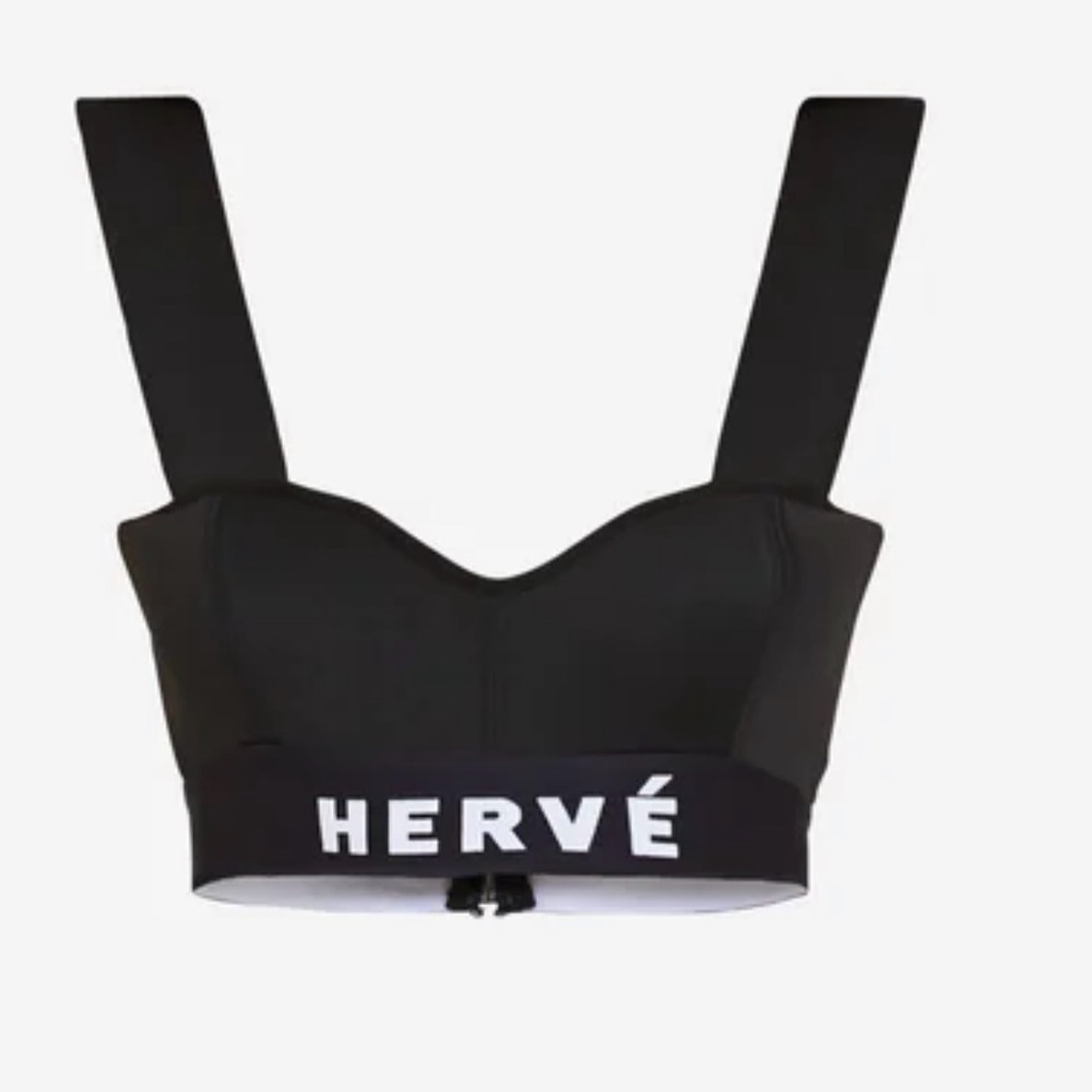Rare Herve Leger Sports Logo Crop Top NWT